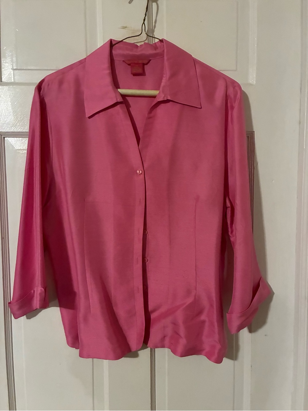 Sunny Leigh Hot Pink Button-Front Blouse